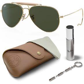 Ray-Ban RB3030 Outdoorsman Aviator Pilot Shape Sunglasses for Men and Women With Eyewear Kit Bundle - Classic Sun Glasses