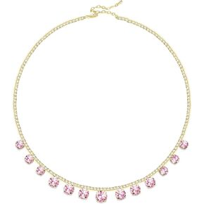 Sparkle Cubic Zirconia Crystal Choker Necklace for Women Dainty Simulated Diamond Tennis Necklace for Wedding Christmas Halloween Party Prom
