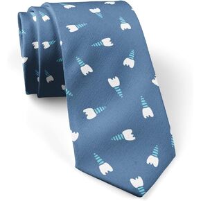 ( Dental Implant Doodle ) Fashion Novelty Necktie, Conversation Neckwear Ties Great for Party and Events