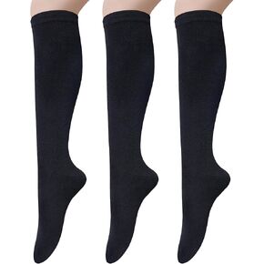 Senker Fashion Women's Knee High Socks, Althletic Socks Casual Cotton Stripes Knit Long Outdoor Sport Socks for Women