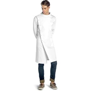 Dr. James Premium Howie Style Unisex Lab Coat for Men & Women, Cuffed Sleeves, Classic Fit, Snap Closing, 43" Length