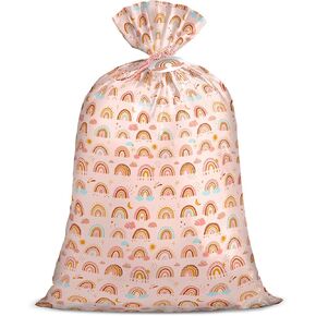 Loveinside Jumbo Large Plastic Gift Bag, Birthday Design Plastic Bag with Tag and Tie for Birthday Party, Graduation, Baby Shower - 56" x 36", 1 Pcs - Dinosaur
