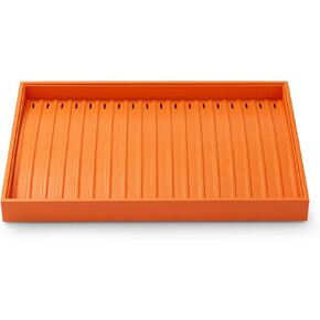 Oirlv Gorgeous Red Leather Ring Organizer Tray Jewelry Display Tray Stackable Jewelry Organizer Trays
