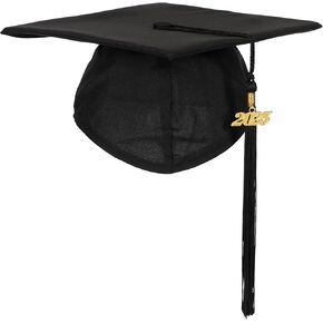Unisex Matte Graduation Cap with Tassel Year Charm Graduation Hat for High School and Bachelor 14 Colors