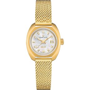 Certina, Womens, DS-2 Lady, Stainless steel, Swiss Automatic, Watch, WHITE MOTHER of PEARL, Stainless Steel, 13, (C0242073311100)