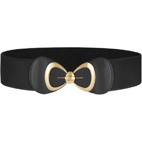 SUOSDEY Women Elastic Wide Waist Belt for Dress Stretch Waist Belt with Bow Buckle