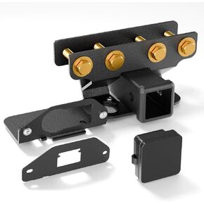 for Jeep Gladiator JT Tow Hitch, 2 Inch Receiver, 13434 Class 3 III Trailer Hitch Compatible with 2020-2024 Jeep Gladiator JT Hitch Receiver with Cover, Black Power Coat Towing Combo