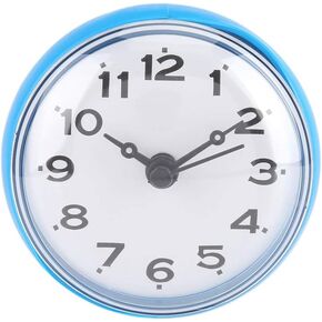 Suction Cup Wall Clock, Suction Wall Window Mirror Bath Shower Clock, Round Face Arabic Digital Dial Bath Shower Clock, Waterproof Shower Clock with Suction Cup, Bathroom Kitchen Accessories(Green)