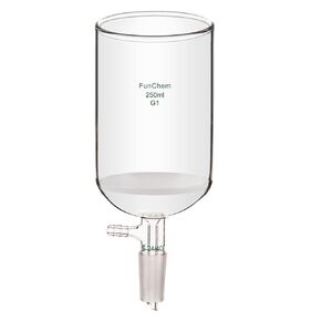 Filtering Buchner Funnel with Coarse Frit (G1), Borosilicate Glass Filtering Funnel with 24/40 Standard Taper Inner Joint and Vacuum Serrated Tubulation, I.D. 94 mm, 100 mm Depth, 500 mL