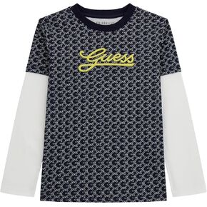 GUESS Boys' Eco Long Sleeve Logo T-Shirt