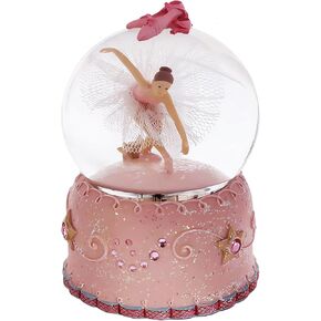 Crystal Ball Music Box Ballerina with Rotating Base, Handpainted Dancing Ballerina Snow Globe Ballet Recital Gifts for Girls, Daughter, Granddaughter (Swan Lake Tune)