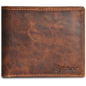 VALENCHI Leather Wallet For Men - RFID Blocking Wallet For Men - Slim Bifold Men's Wallet (Brown Hunter)