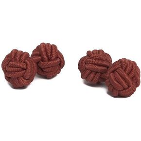 Jacob Alexander Pair of Solid Color Silk Knot Cufflinks in Kuwait