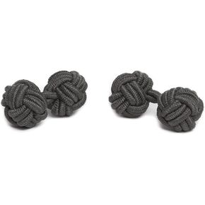 Jacob Alexander Pair of Solid Color Silk Knot Cufflinks
