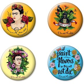 Ata-Boy Frida Kahlo Assortment #1 Set of 4 1.25" Collectible Buttons…
