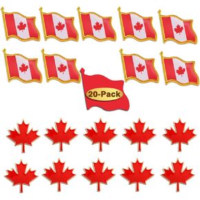 20/50/100Pcs Canada Flag Pins Bulk Enamel Souvenir- Metal Candian Maple LeafLapel Pin Brooch Badge for Men Women Clothes Bags Hats