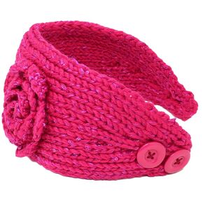 Knit Winter Headband Ear Warmer with Sparkles (Rhinestone Black)