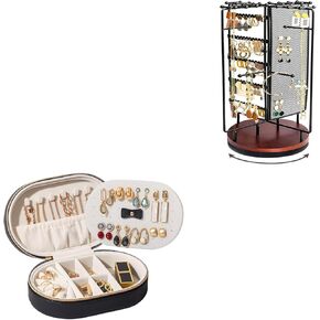 ProCase Jewelry Organizer Stand Bundle with Travel Jewelry Box