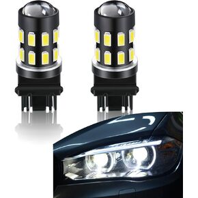 2 PCS Car LED Turn Signal Lights, Super Bright Waterproof Metal Vehicle Brake Light Replacements, Universal Automotive Lighting Bulbs Accessories for Truck SUV Car (White Light #3157)