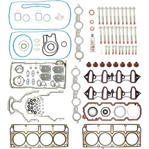 Full Cylinder 5.3 Head Gasket Set with Bolts Intake Exhaust Manifold Oil Pan Gasket for Chevy Silverado Suburban 1500 Avalanche Tahoe for GMC Envoy Yukon Sierra for Isuzu Ascender 2001-2011 5.3L