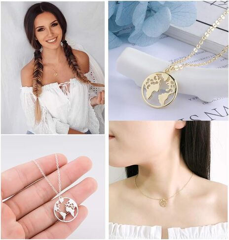 هدايا التخرج لحفلات التخرج الخاصة بها، قلادة خريطة العالم، سوار الأرض الأم، قلادة تخرج جامعية لها in Kuwait