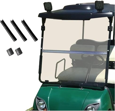 زجاج أمامي ملون ECOTRIC متوافق مع موديلات Yamaha G22 03-06 زجاج أمامي ملون قابل للطي لموديلات Yamaha G22 غاز أو عربة جولف كهربائية (2003-2006) in Kuwait