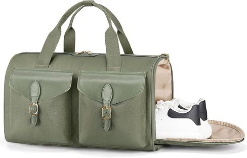 BAGSMART Duffel Bag for Women, Vintage Weekender Bags for Women, Overnight Gym Bag Carry on Personal item Bag for Travel, Beige in Kuwait