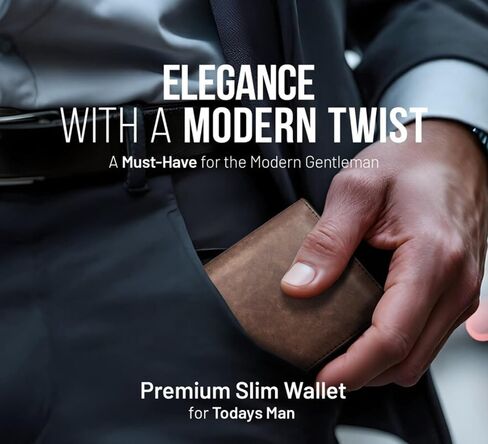 FORTIS Slim Wallet for Men - RFID Protection, Minimalist Men Wallet w/Card Holder, Stylish Men Wallet for Security & Convenience, Front & Back Pocket Wallet, Holds 8 Cards & Cash - Ideal Gift (Brown) in Saudi Arabia