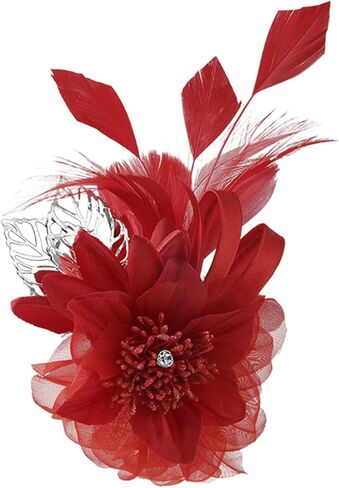 Song Qing Women's Fascinator Feather Tea Party Hat Hair Clip Pin Brooch Corsage Bridal Hairband Derby Hat Cocktail Wedding in Saudi Arabia