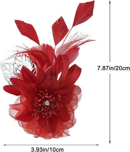Song Qing Women's Fascinator Feather Tea Party Hat Hair Clip Pin Brooch Corsage Bridal Hairband Derby Hat Cocktail Wedding in Saudi Arabia