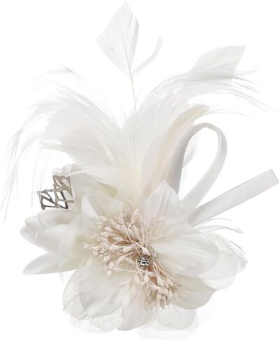 Song Qing Women's Fascinator Feather Tea Party Hat Hair Clip Pin Brooch Corsage Bridal Hairband Derby Hat Cocktail Wedding in Saudi Arabia