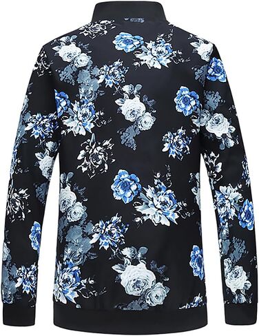 HENGAO Men's Stylish Floral Bomber Jacket in Saudi Arabia