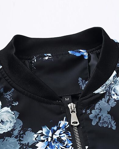 HENGAO Men's Stylish Floral Bomber Jacket in Saudi Arabia