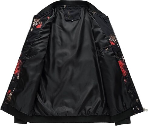 HENGAO Men's Stylish Floral Bomber Jacket in Saudi Arabia