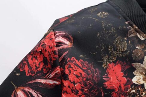 HENGAO Men's Stylish Floral Bomber Jacket in Saudi Arabia