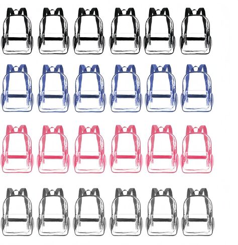Bulk 1/3/12/24/48 Pack Clear Backpack Transparent Backpack For Travel Sport Work School Stadium Approved in Kuwait
