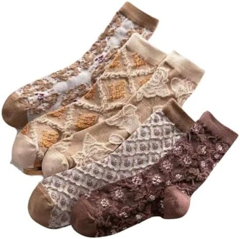Lavish Lavender Argyle Socks: Elegant Frill & Jeweled Detail for Autumn Style in Saudi Arabia