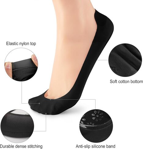 No Show Socks Womens Liner Socks Ultra Low Cut Non Slip Invisible Socks for Flats in Kuwait