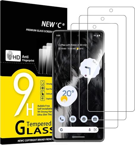 NEW'C [عبوة من 3 قطع مصممة لهاتف Google Pixel 8 Pro من الزجاج المقسى، حافظة مقاومة للخدش، خالية من الفقاعات، مقاومة للغاية in Saudi Arabia