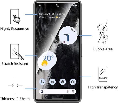 NEW'C [عبوة من 3 قطع مصممة لهاتف Google Pixel 8 Pro من الزجاج المقسى، حافظة مقاومة للخدش، خالية من الفقاعات، مقاومة للغاية in Saudi Arabia