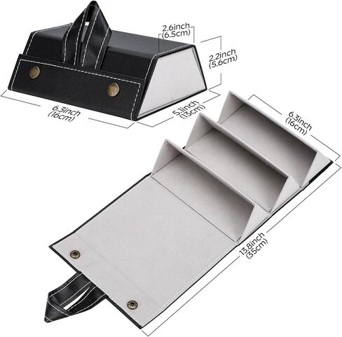 Soleebee Portable Sunglasses Organizer Case PU Leather Multi Travel Eyeglasses Case Box Foldable Hanging Glasses Holder in Kuwait