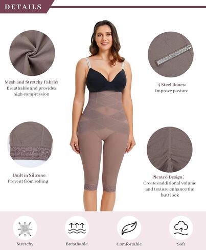 RDSIANE High Waist Shapewear Tummy Control Criss-Cross Body Shaper For Women Capri Butt Lifting Shapewear in Saudi Arabia