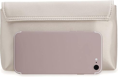 CHARMING TAILOR Evening Bag for Women Pleated Flap Satin Formal Purse Diamantes Brooch Embellished Clutch in Saudi Arabia