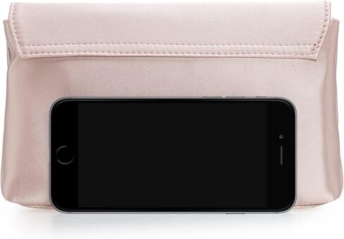 CHARMING TAILOR Evening Bag for Women Pleated Flap Satin Formal Purse Diamantes Brooch Embellished Clutch in Saudi Arabia