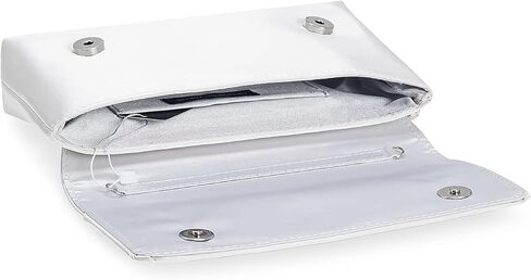 CHARMING TAILOR Evening Bag for Women Pleated Flap Satin Formal Purse Diamantes Brooch Embellished Clutch in Kuwait