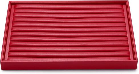 Oirlv Gorgeous Red Leather Ring Organizer Tray Jewelry Display Tray Stackable Jewelry Organizer Trays in Kuwait