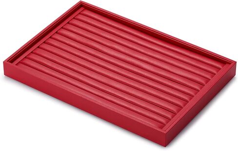 Oirlv Gorgeous Red Leather Ring Organizer Tray Jewelry Display Tray Stackable Jewelry Organizer Trays in Kuwait