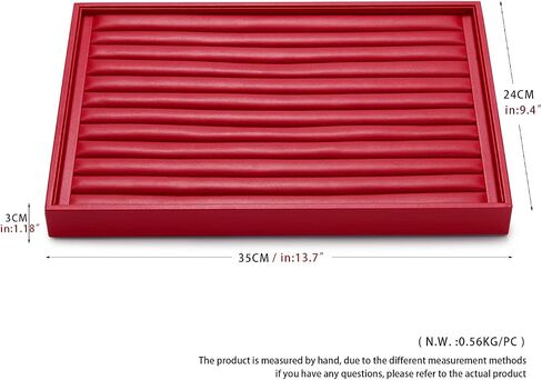 Oirlv Gorgeous Red Leather Ring Organizer Tray Jewelry Display Tray Stackable Jewelry Organizer Trays in Kuwait