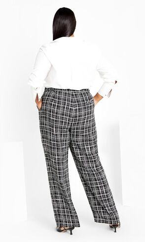 Women's City Chic Plus Size Pant Piper, BLK Check in Saudi Arabia