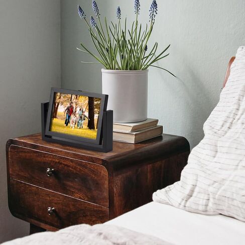 5x7 Picture Frame Double Sided Picture Frames Standing Desk Photo Frame Wood Picture Frame Stand Rotating HD Acrylic Covers Picture Frames Black Photo Frame for Tabletop or Desktop Vertical Display (5x7 Inch/1pcs) in Saudi Arabia
